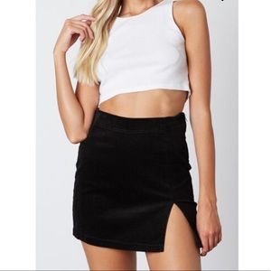 Cotton Candy LA corduroy slit skirt